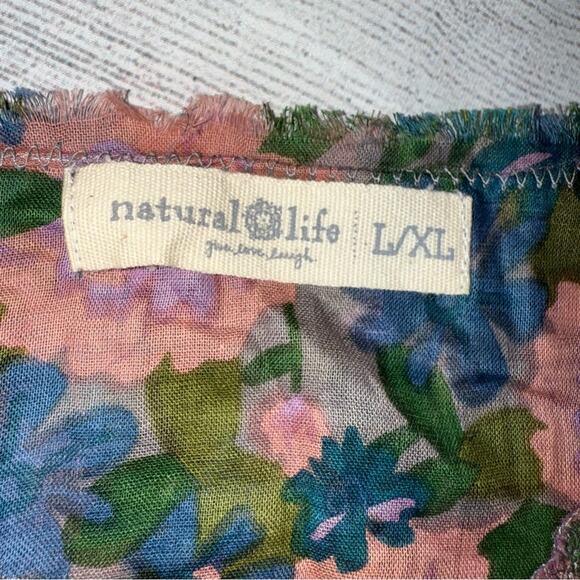 Natural Life Long Sleeve Lightweight Semi Sheer Floral Maxi Dress Pink Size L/XL - Picture 6 of 8